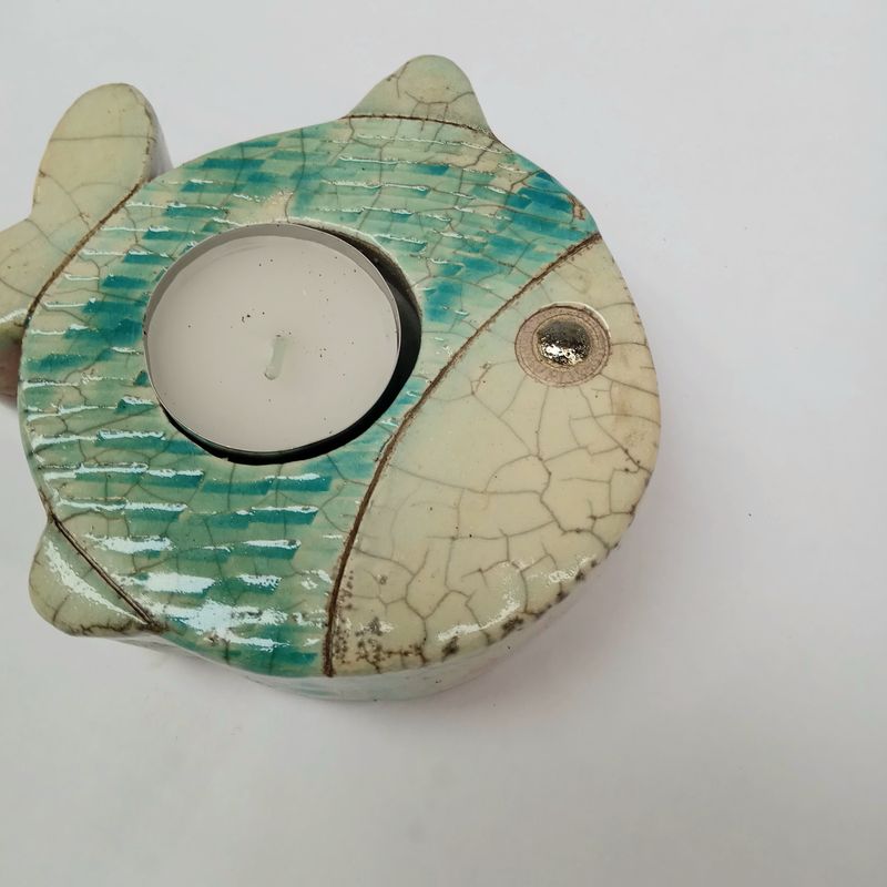 PORTA TEALIGHT PESCE