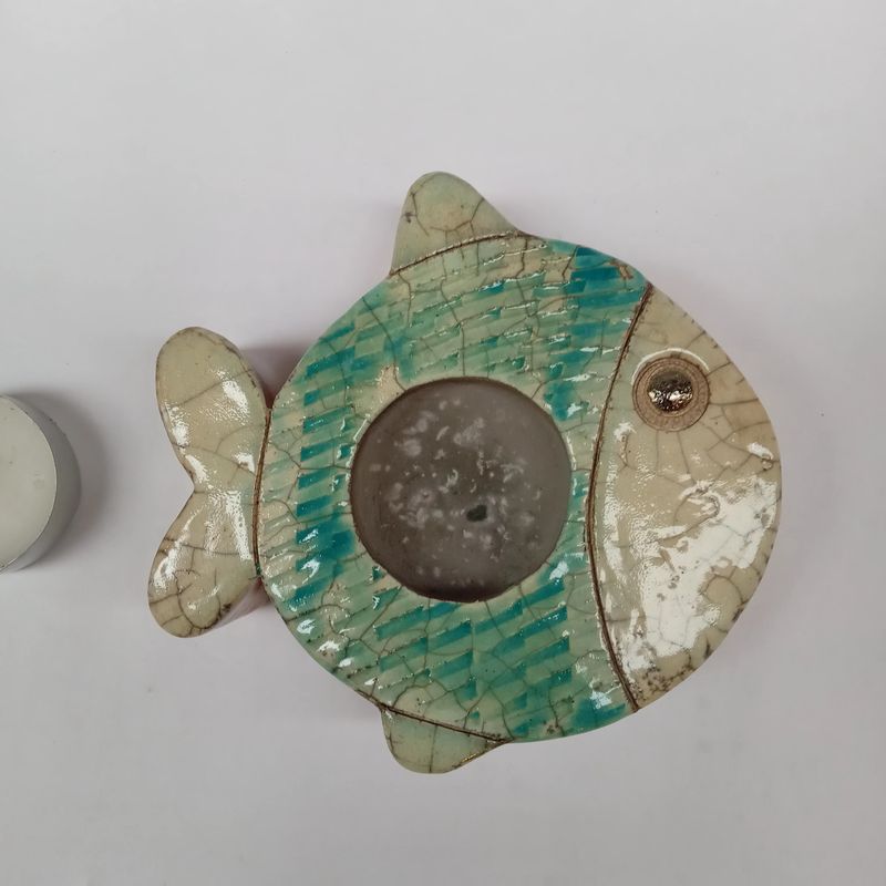 PORTA TEALIGHT PESCE
